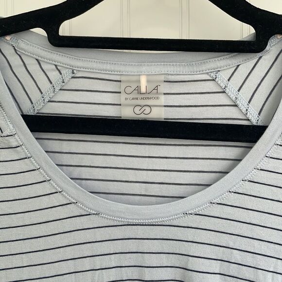 CALIA by Carrie Underwood long sleeve side ruching with ties striped top size XS - Picture 3 of 12